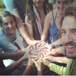 Blessing a spring at Mt Shasta Headwaters with a Galactic Spiral